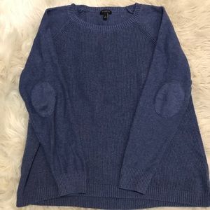 Talbots Navy Blue elbow patch sweater. L